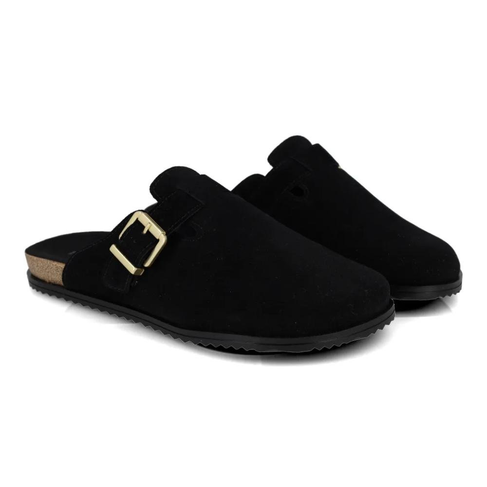 Tamanco Moleca Camurça Feminino Preto 2