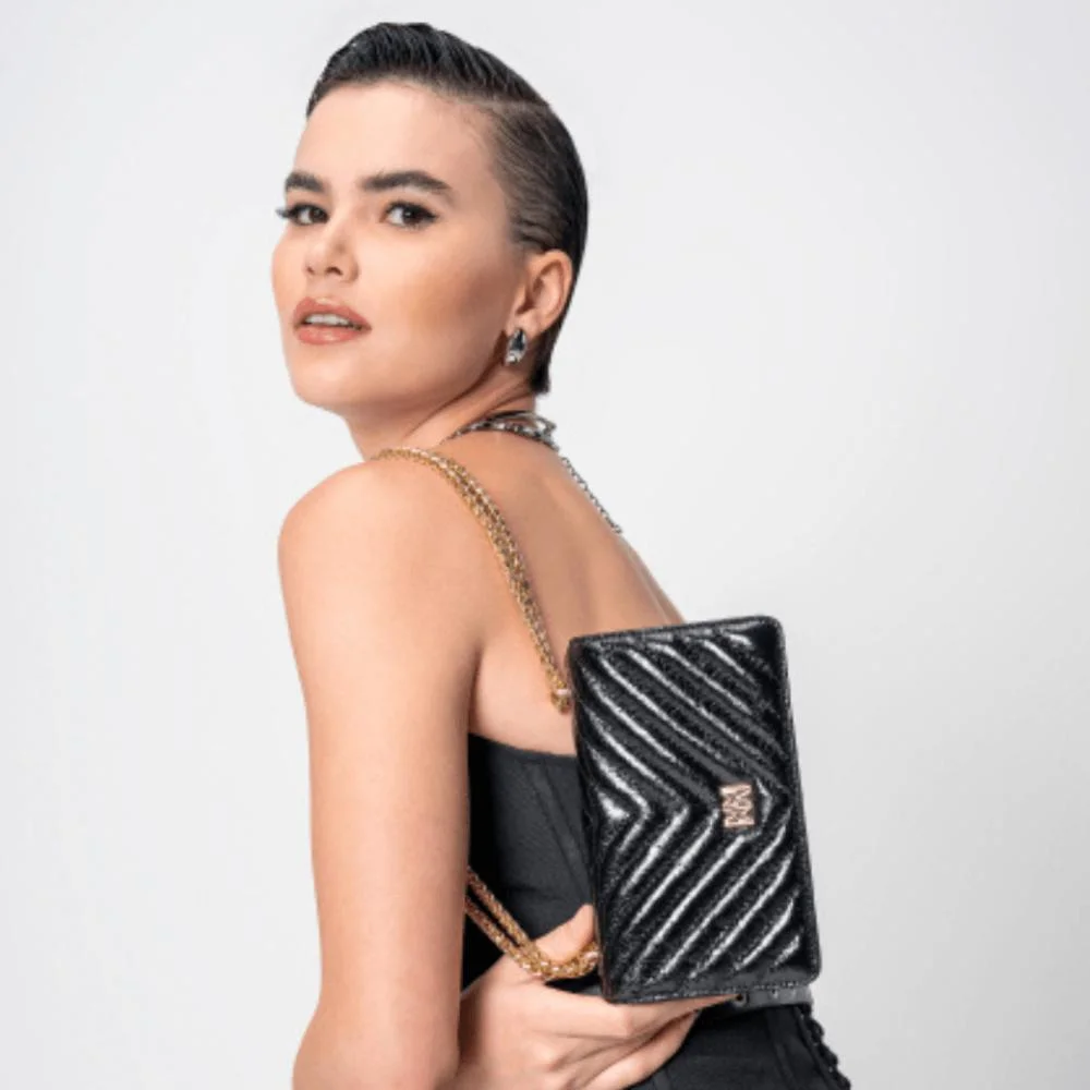 Bolsa Via Marte Craquele Feminina Preto 5