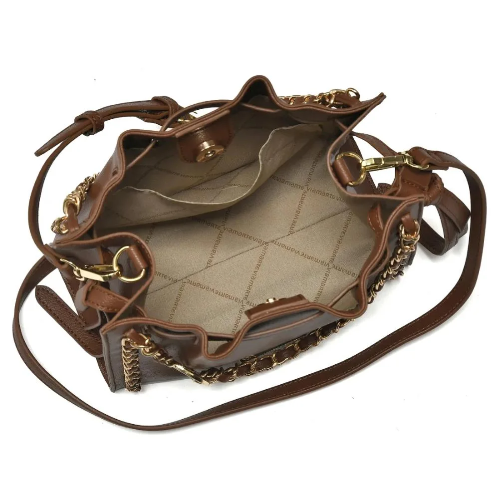 Bolsa Via Marte Mini Floater Feminina Marrom 3