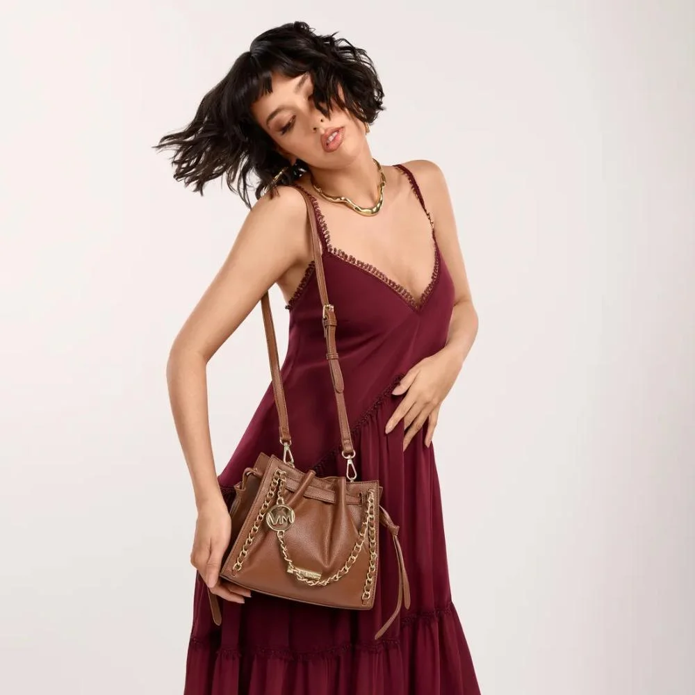 Bolsa Via Marte Mini Floater Feminina Marrom 5