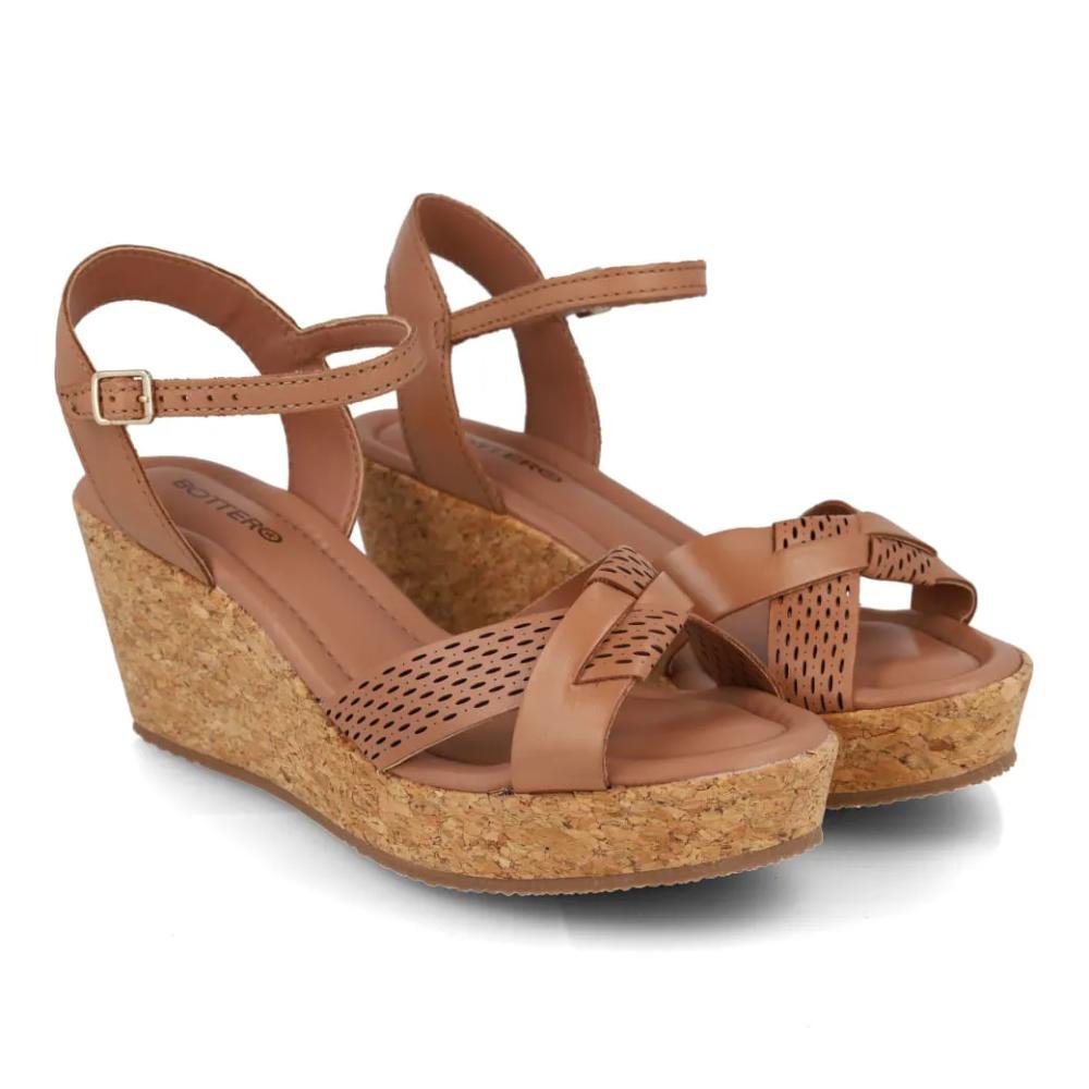 Sandália Bottero Anabela Feminina Marrom 3