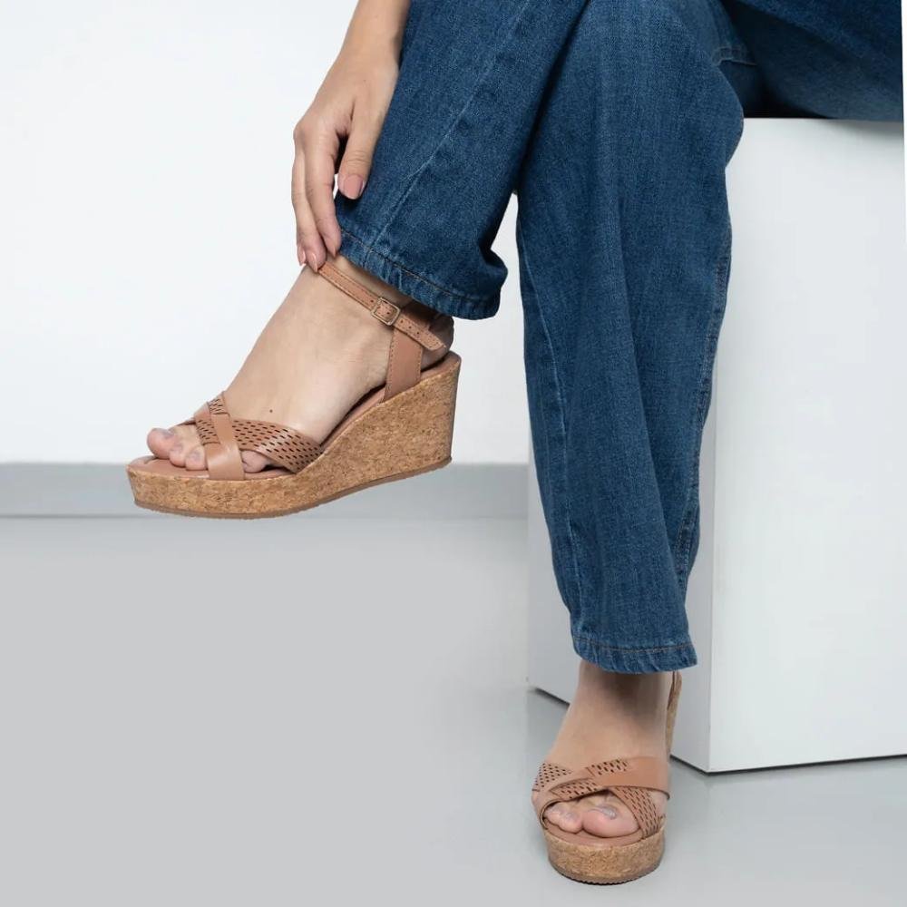 Sandália Bottero Anabela Feminina Marrom 7