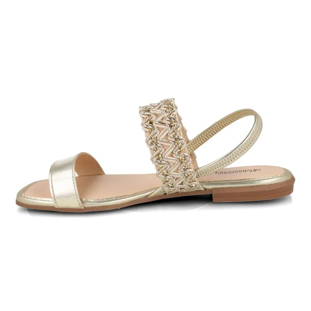 Sandália Mississipi Rasteira Feminina Dourado 2