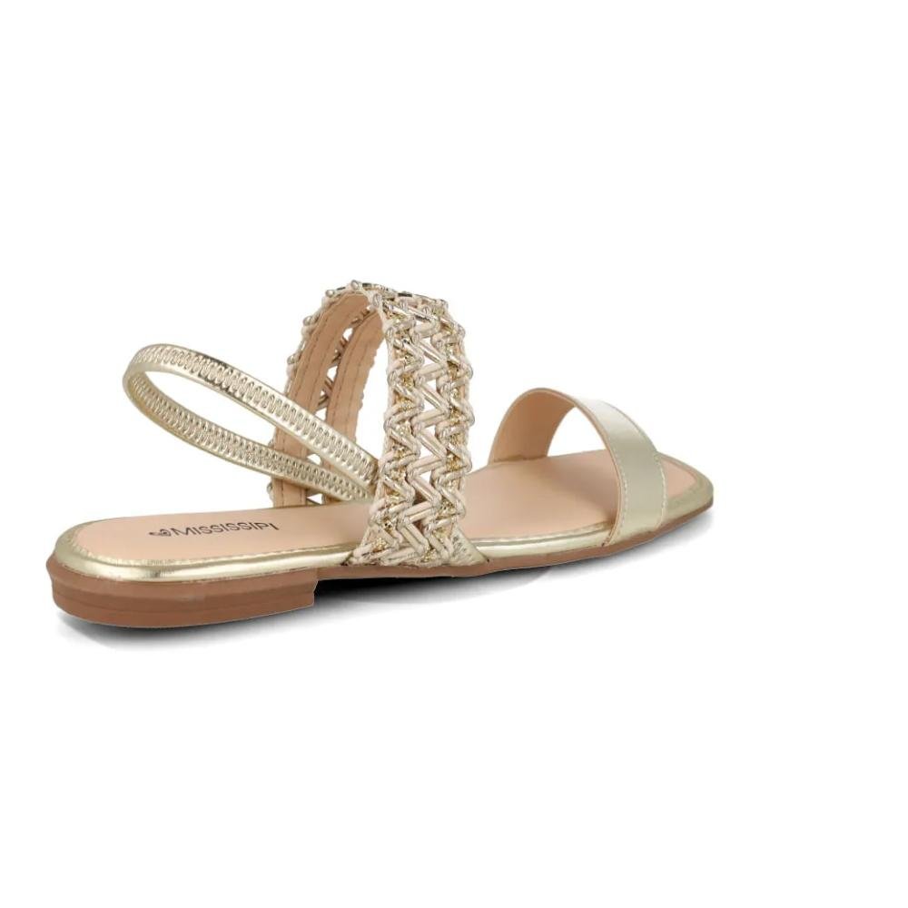 Sandália Mississipi Rasteira Feminina Dourado 6