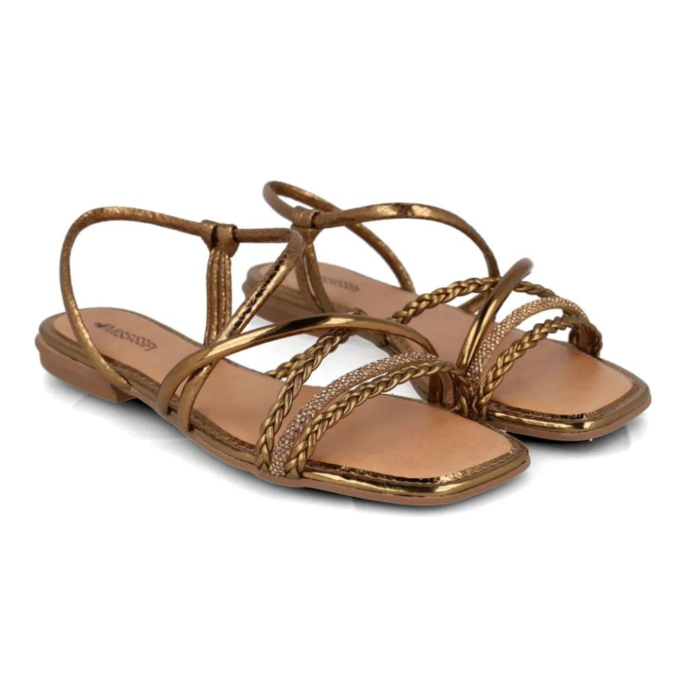 Sandália Mississipi Rasteira Feminina Ouro Velho 3