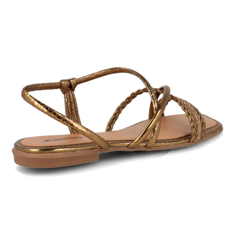 Sandália Mississipi Rasteira Feminina Ouro Velho 6