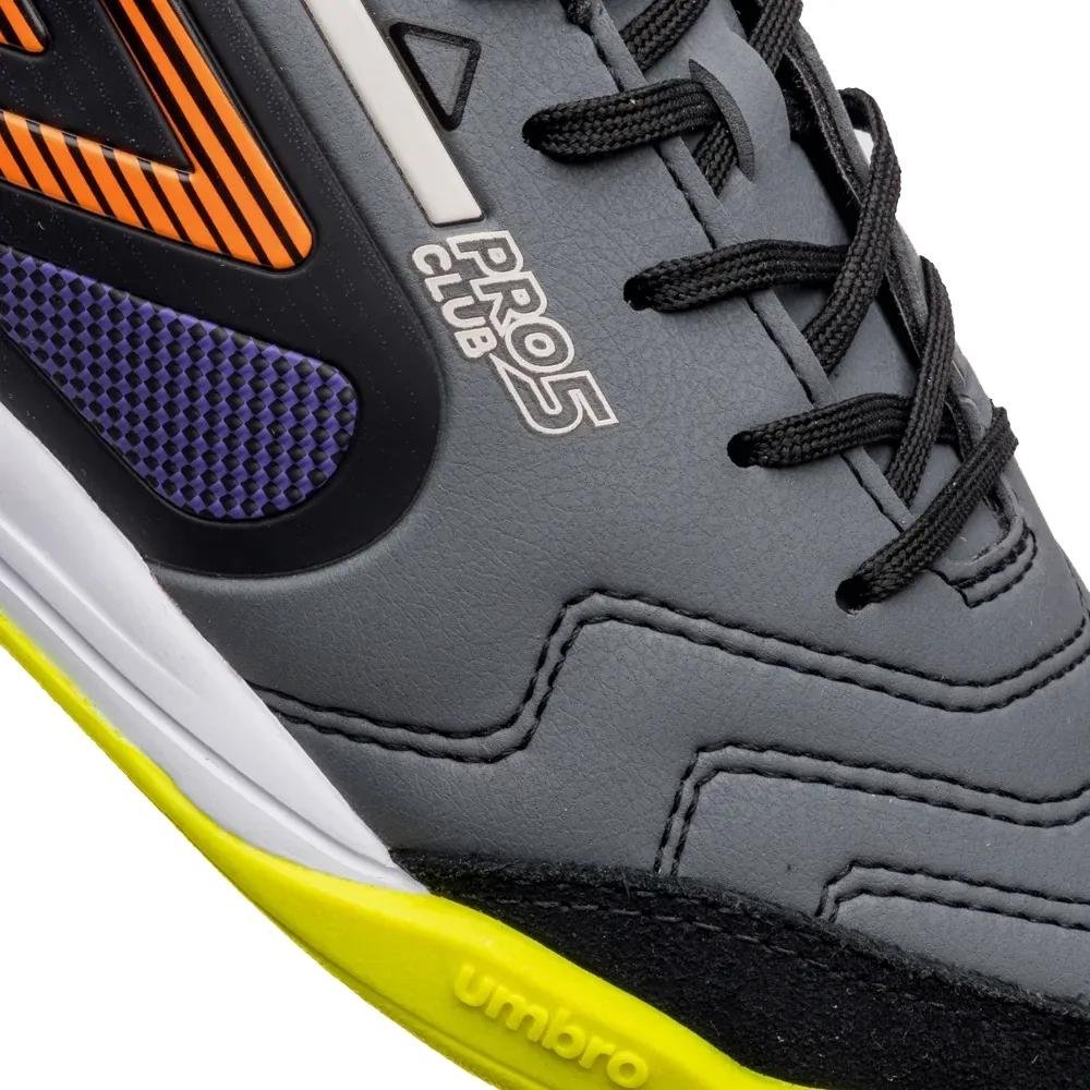 Chuteira Umbro Pro 5 Bump Club Futsal Masculina Cinza 5