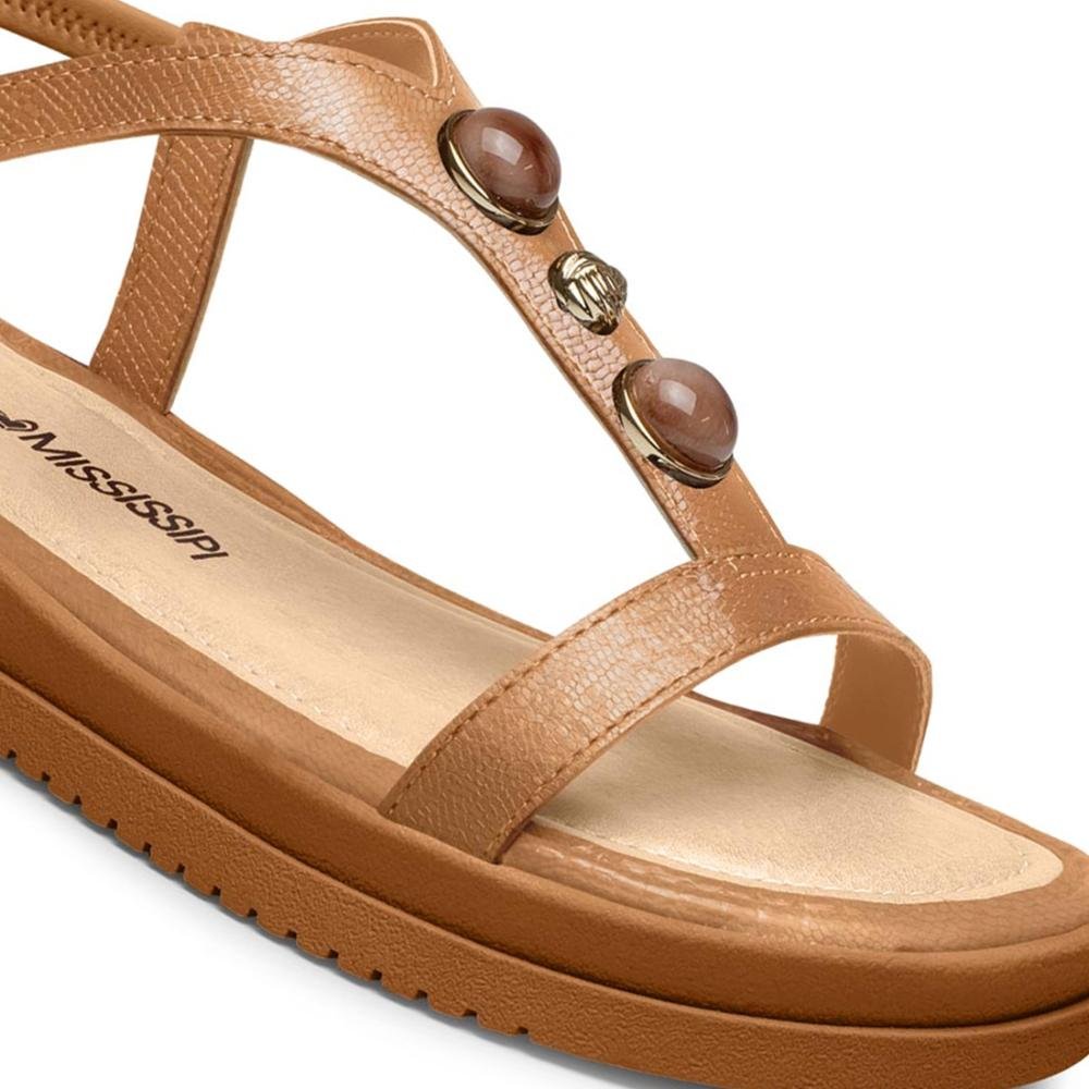 Sandália Flatform Mississipi Tiras Feminina Marrom 2