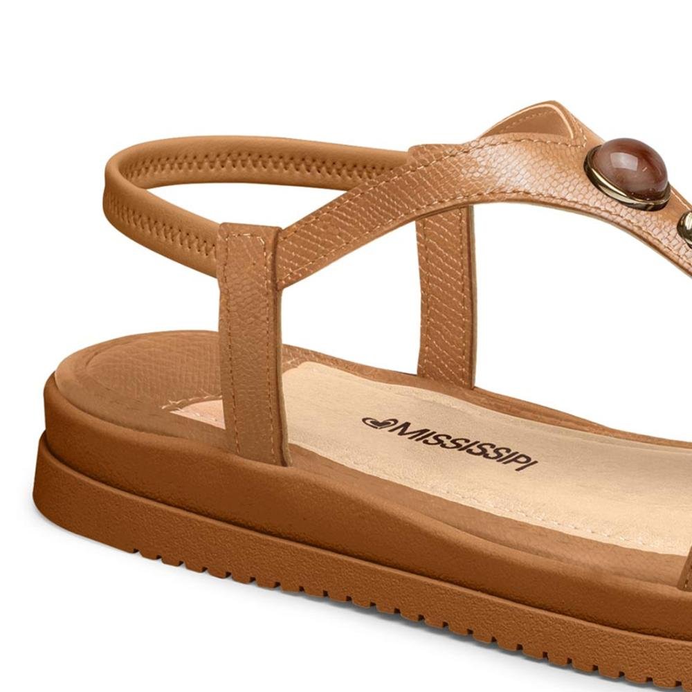 Sandália Flatform Mississipi Tiras Feminina Marrom 4
