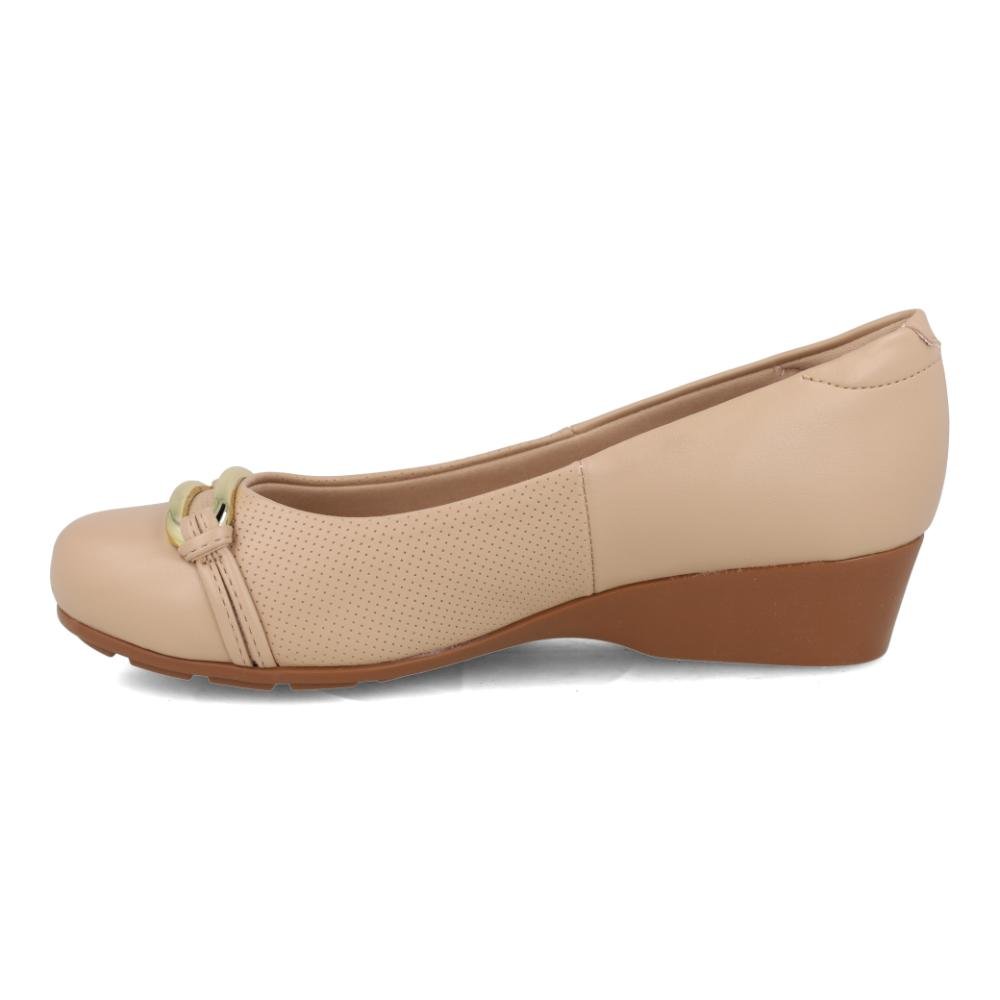 Sapato Anabela Modare Ultraconforto Fivela Feminino Bege 3