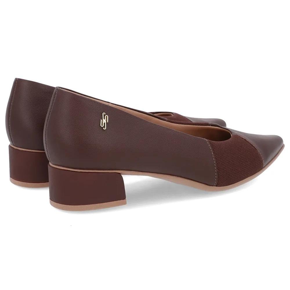 Sapato Scarpin Usaflex Bico Fino Feminino Marrom 3