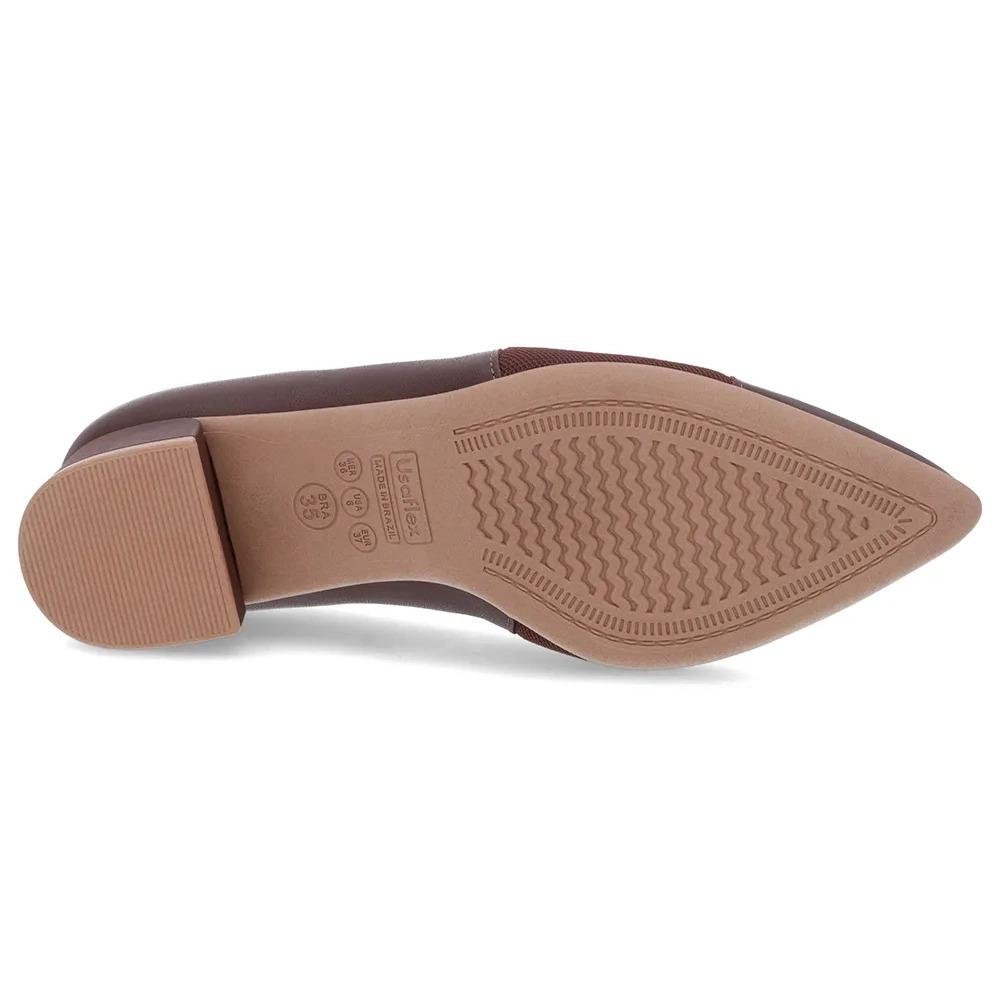 Sapato Scarpin Usaflex Bico Fino Feminino Marrom 4