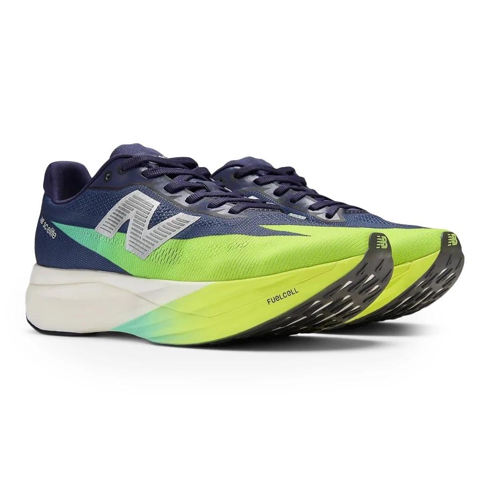 Tênis de Corrida New Balance Fuelcell Supercomp Elite V5 Feminino Roxo Escuro/Verde Neon 3
