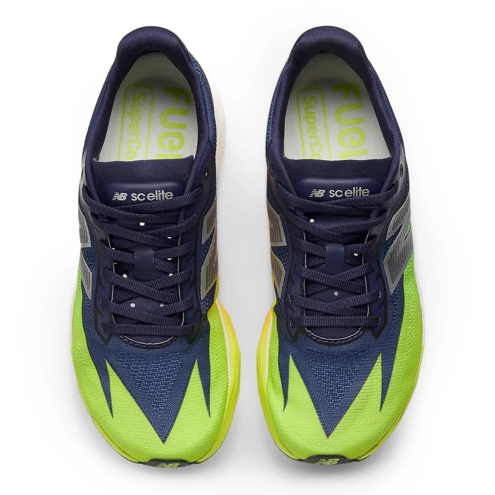 Tênis de Corrida New Balance Fuelcell Supercomp Elite V5 Feminino Roxo Escuro/Verde Neon 4
