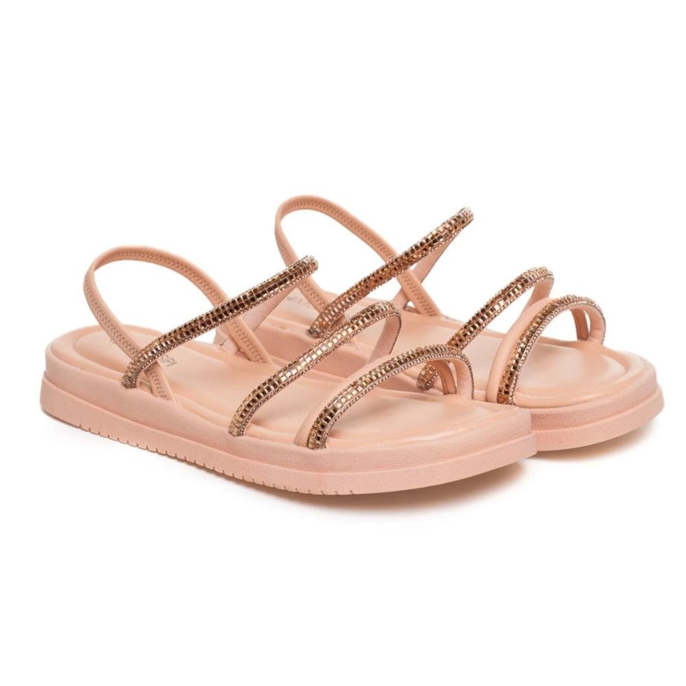 Sandália Mississipi Papete Tira Brilho Feminina Rosa 3