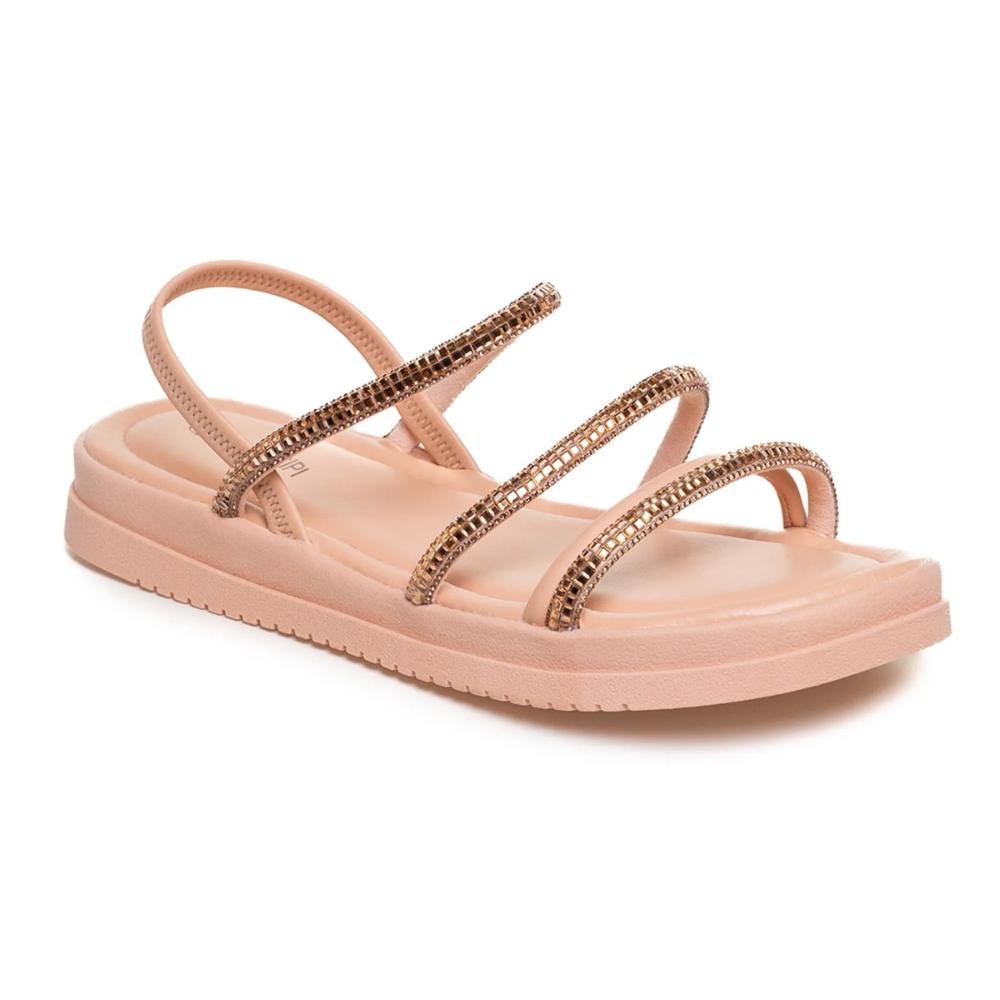 Sandália Mississipi Papete Tira Brilho Feminina Rosa 4