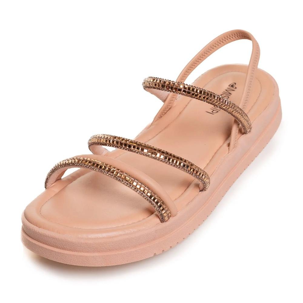 Sandália Mississipi Papete Tira Brilho Feminina Rosa 5