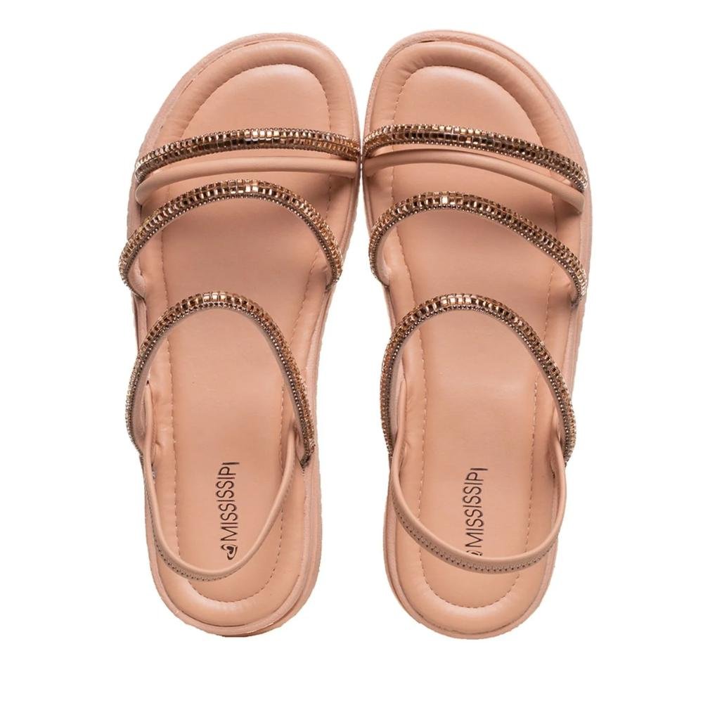 Sandália Mississipi Papete Tira Brilho Feminina Rosa 6
