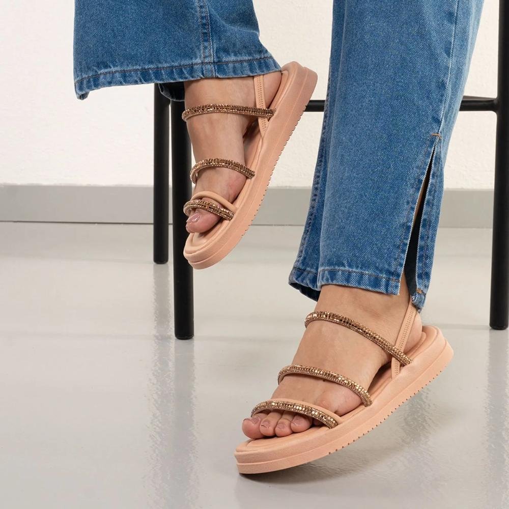 Sandália Mississipi Papete Tira Brilho Feminina Rosa 8