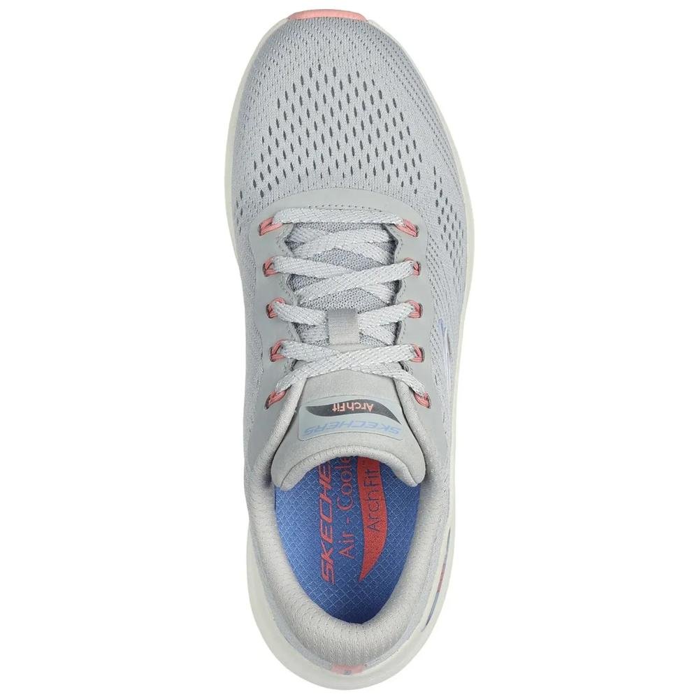 Tênis Skechers Arch Fit 2.0 Big League Feminino Caminhada Cinza 4