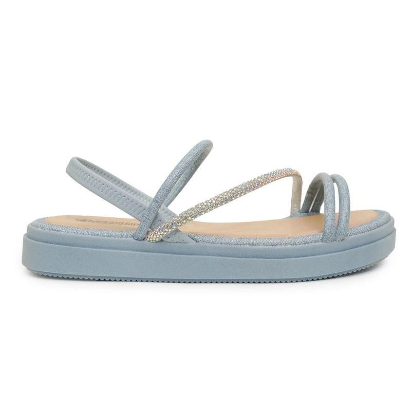 Sandália Flatform Tira Strass Mississipi Feminina Azul 2