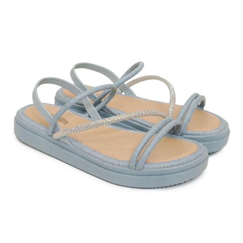 Sandália Flatform Tira Strass Mississipi Feminina Azul 5