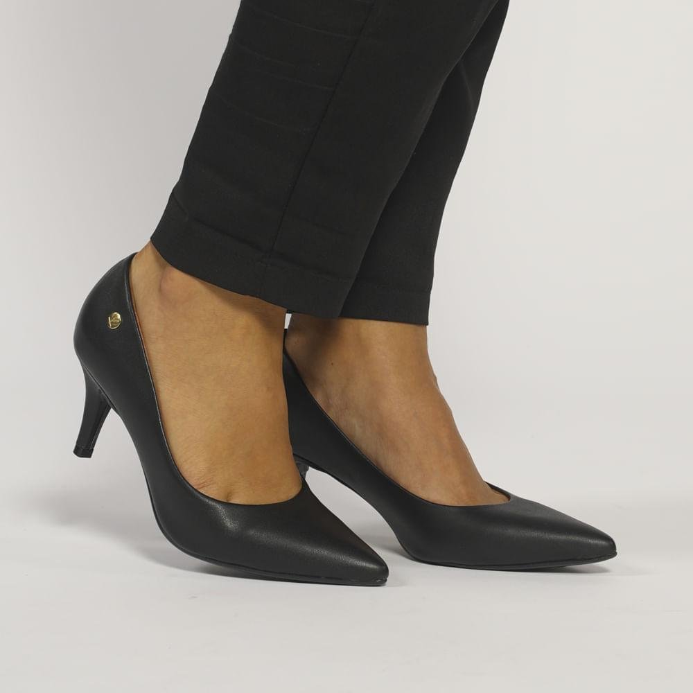 Sapato Vizzano Scarpin Bico Fino Feminino Preto 2