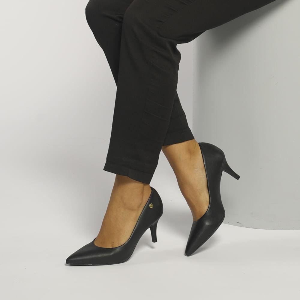 Sapato Vizzano Scarpin Bico Fino Feminino Preto 3