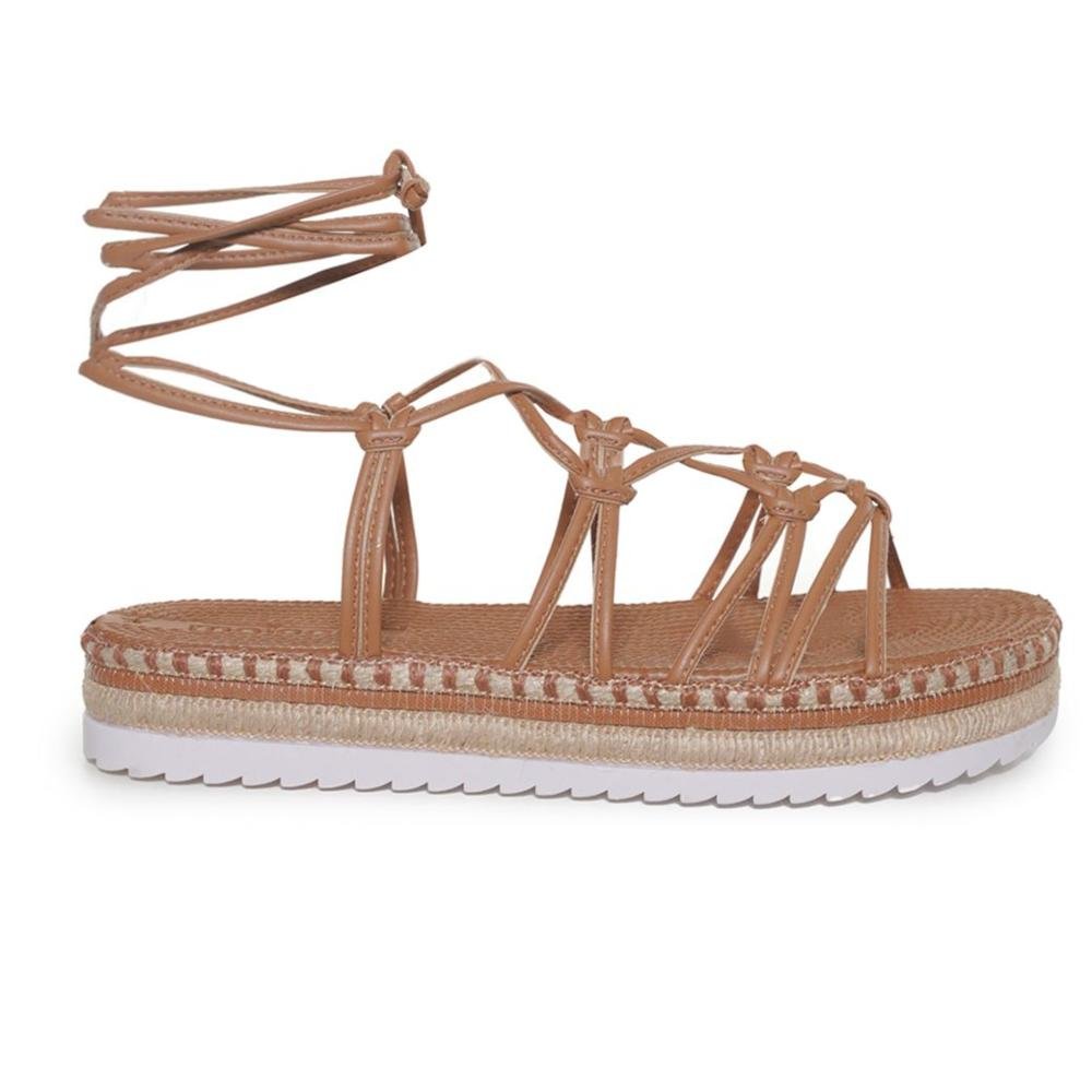 Sandália Amarração Moleca Flatform Feminina