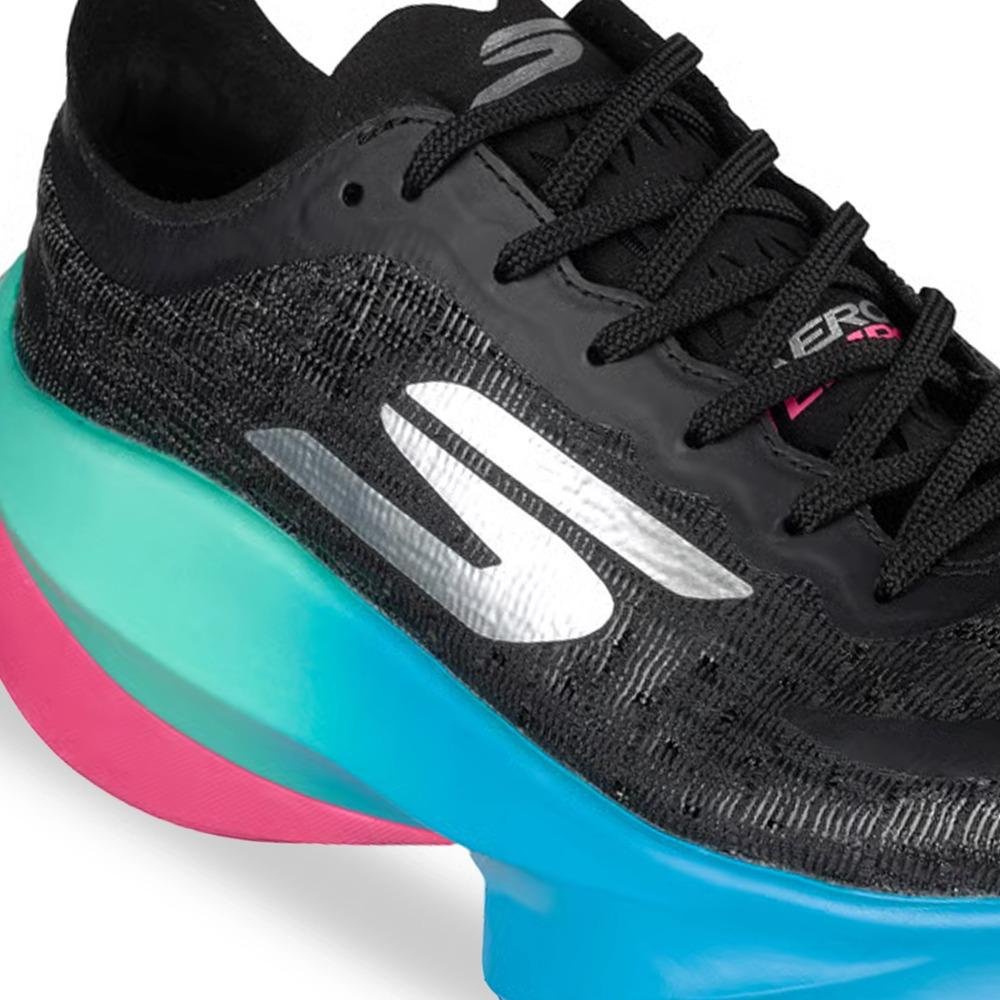 Tênis de Corrida Skechers SKX Aero Tempo Feminina Preto/Multicolor 3
