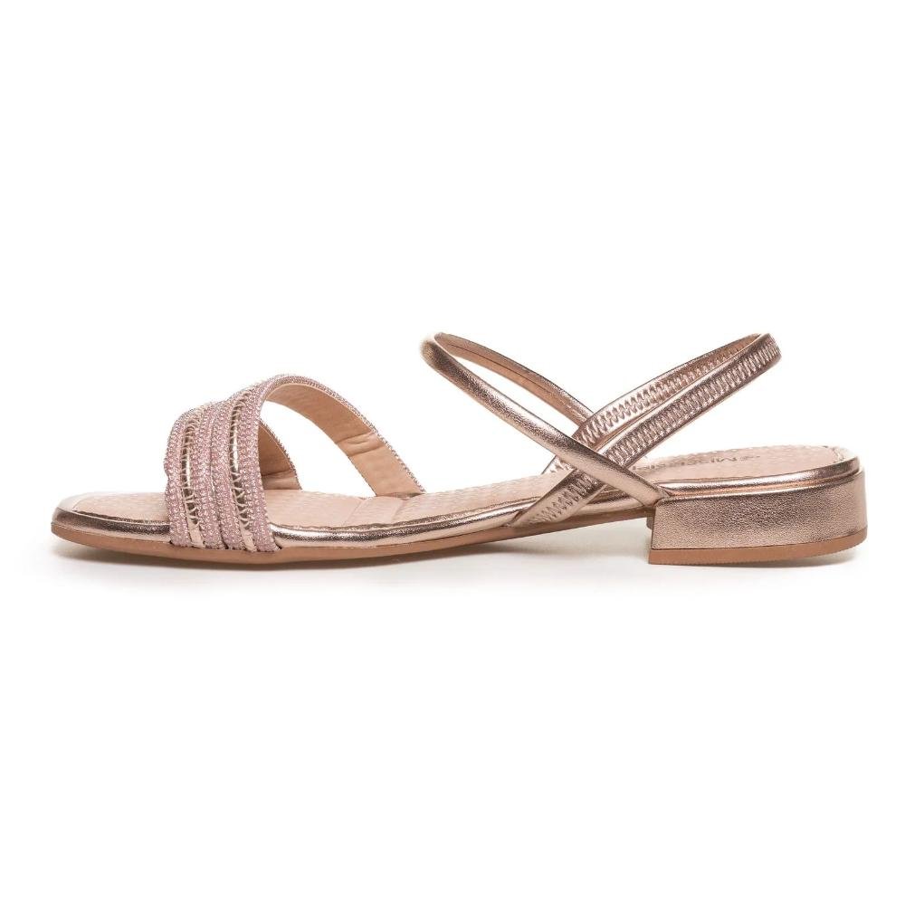 Sandália Mississipi Rasteira Feminina Dourado/Rosa 2