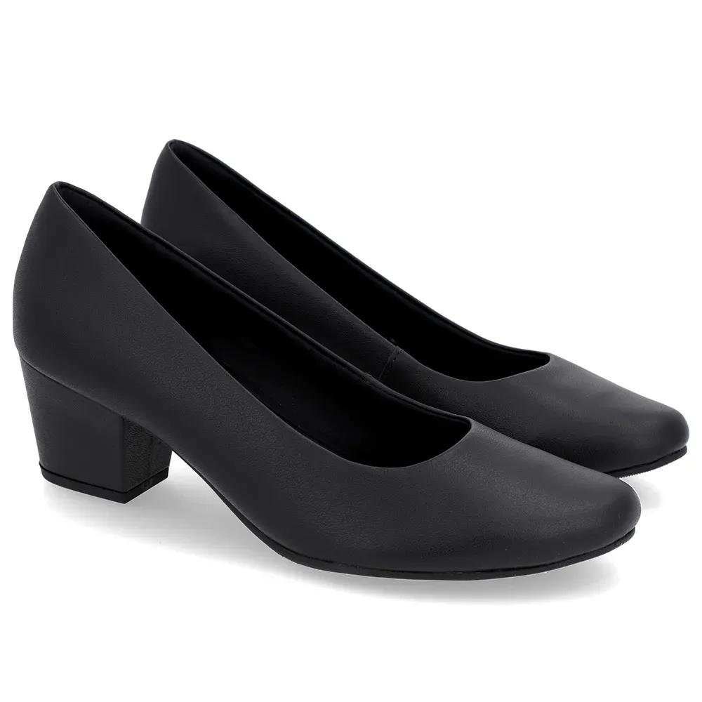 Scarpin Bico Redondo Usaflex Comfy Feminino Preto 2