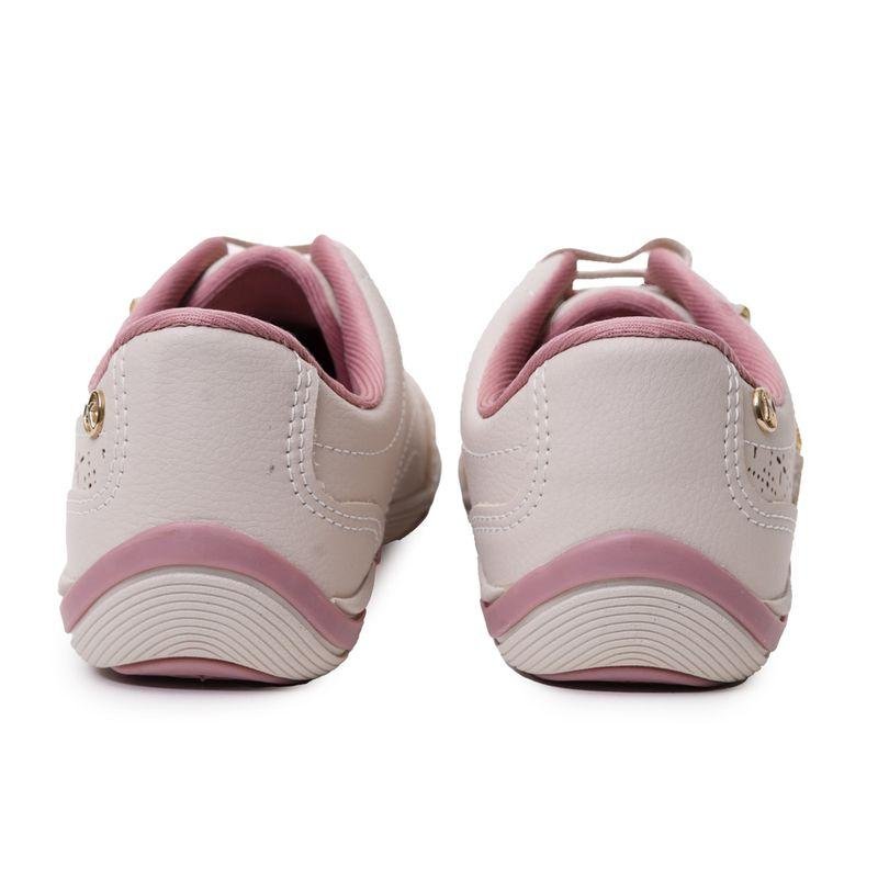 Tênis Kolosh Casual Zíper Recortes Feminino Creme 7