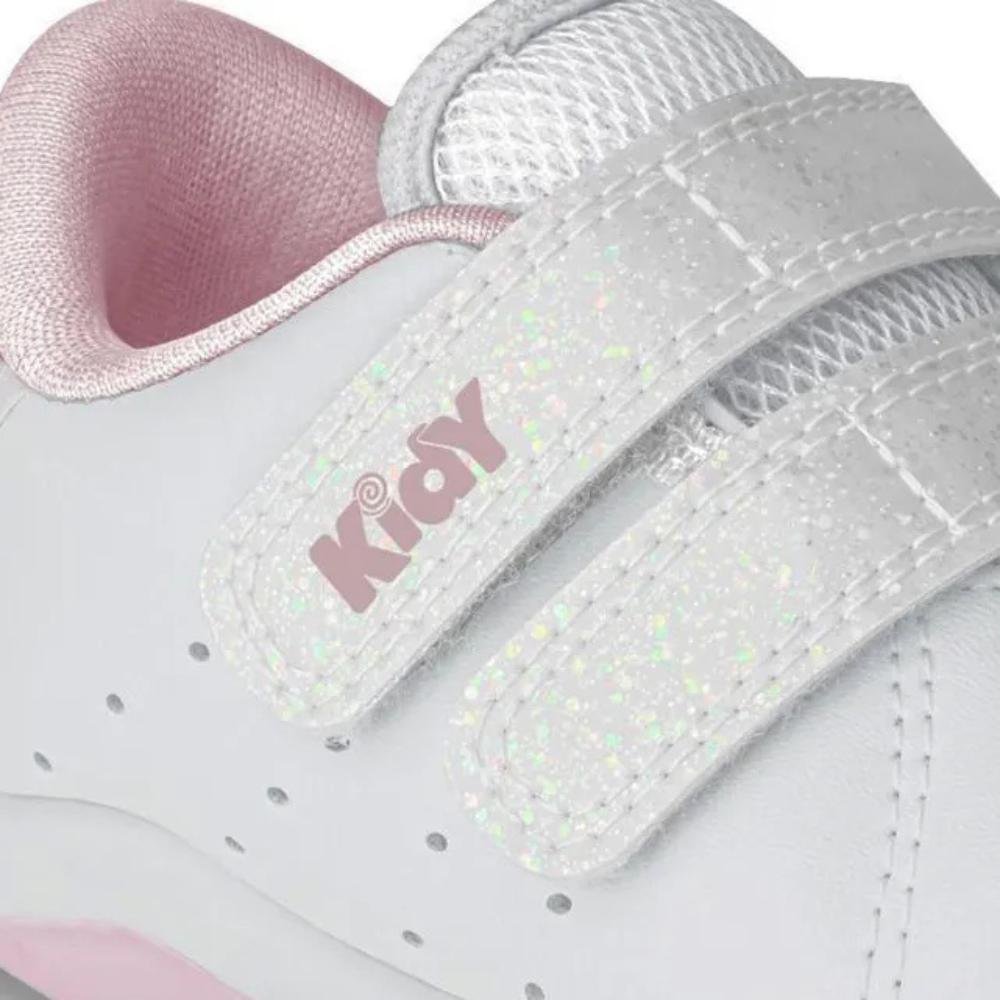 Tênis Casual Kidy Glitter Infantil Branco/Rosa 2