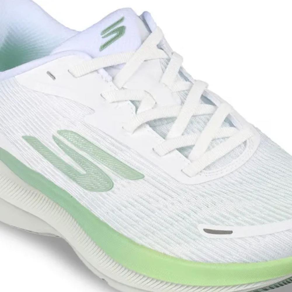 Tênis de Corrida Skechers SKX Aero Pulse Feminino Branco Branco/Verde 4
