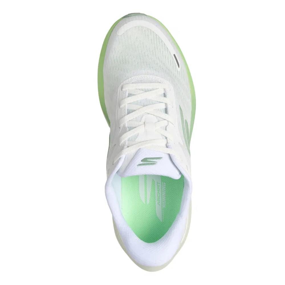 Tênis de Corrida Skechers SKX Aero Pulse Feminino Branco Branco/Verde 5