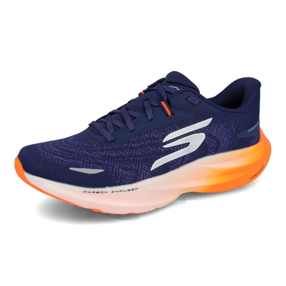 Tênis de Treino Skechers SKX Aero Spark Masculino Azul/Laranja 4