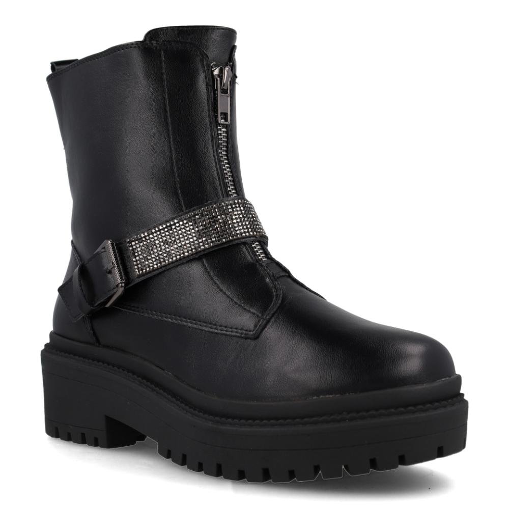 Bota Biker Via Marte Strass Feminina Preto 3