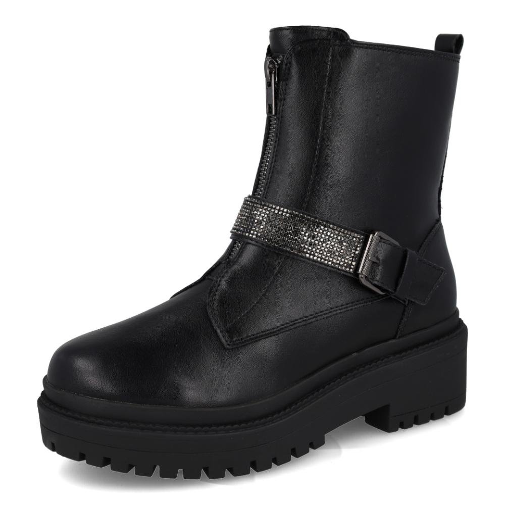 Bota Biker Via Marte Strass Feminina Preto 6