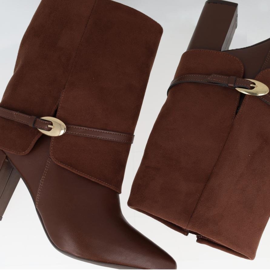 Bota Capa Via Marte Fivela Boho Feminina Marrom 5