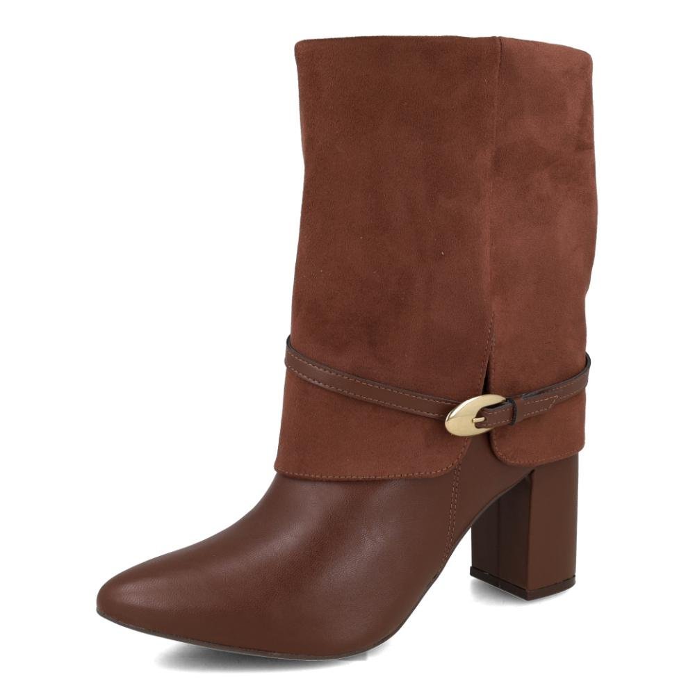 Bota Capa Via Marte Fivela Boho Feminina Marrom 6