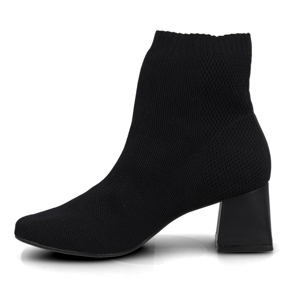 Bota Cano Curto Bebecê Malha Feminina Preto 3