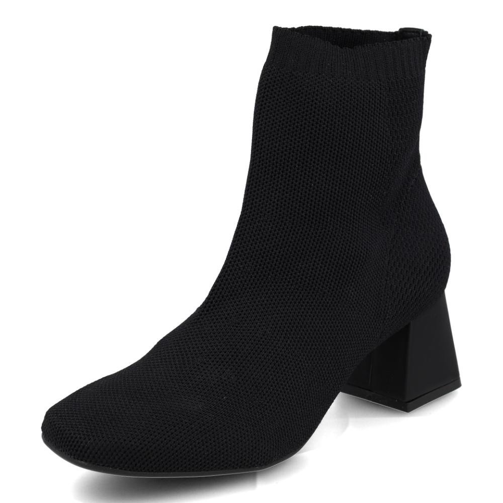 Bota Cano Curto Bebecê Malha Feminina Preto 5
