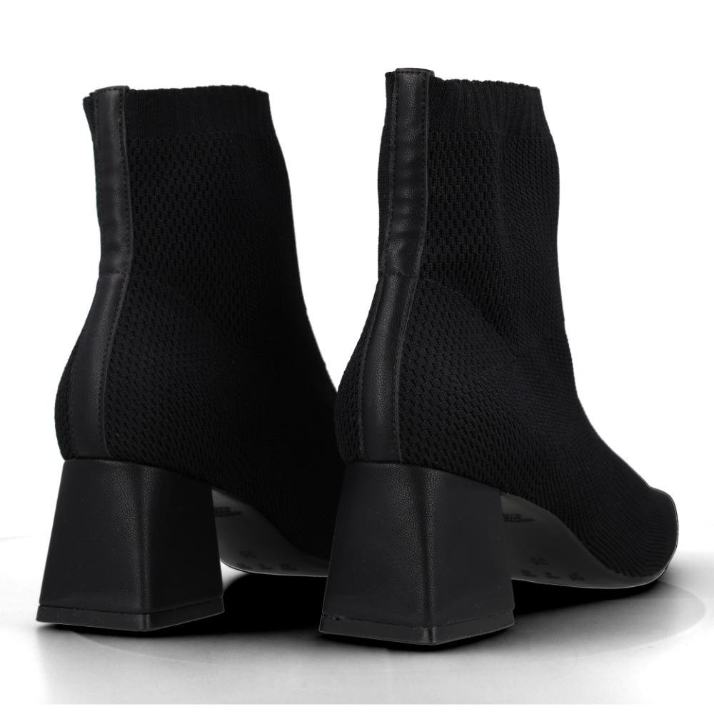 Bota Cano Curto Bebecê Malha Feminina Preto 6