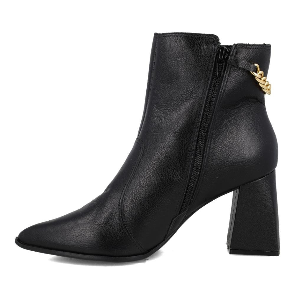 Bota Cano Curto Bebecê Chain Feminina Preto 3