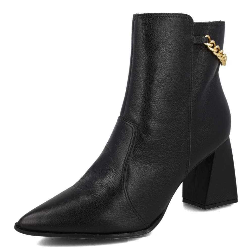 Bota Cano Curto Bebecê Chain Feminina Preto 4