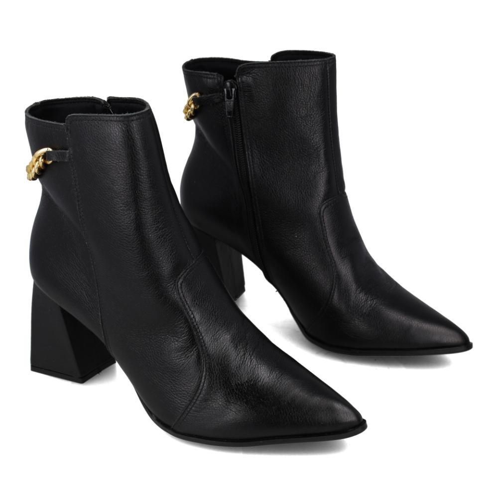 Bota Cano Curto Bebecê Chain Feminina Preto 5