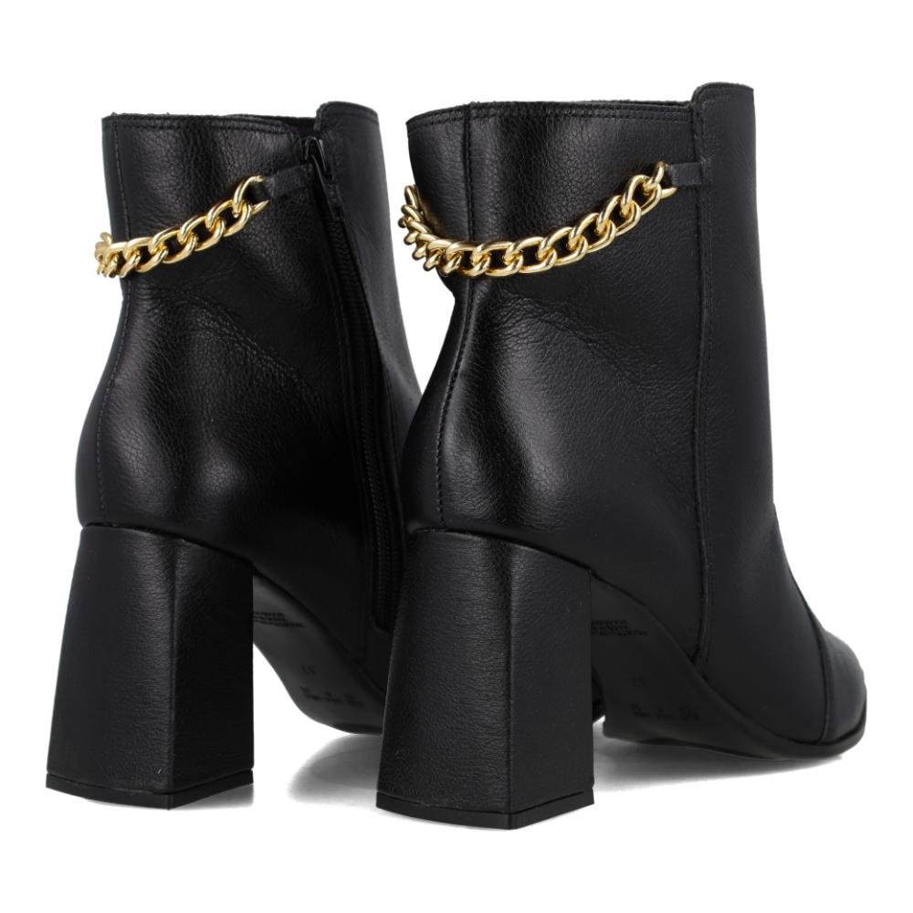 Bota Cano Curto Bebecê Chain Feminina Preto 6