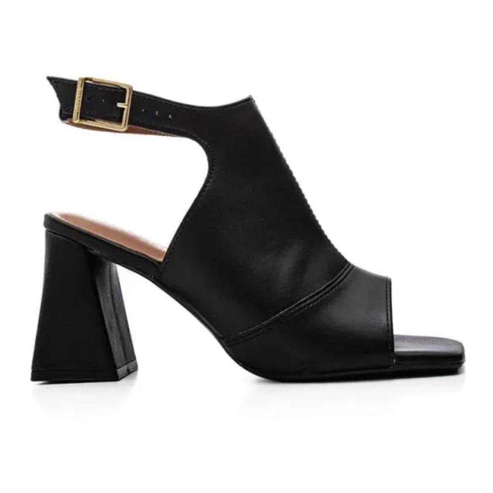 Sandália Salto Geométrico Vizzano Peep Toe Feminina
