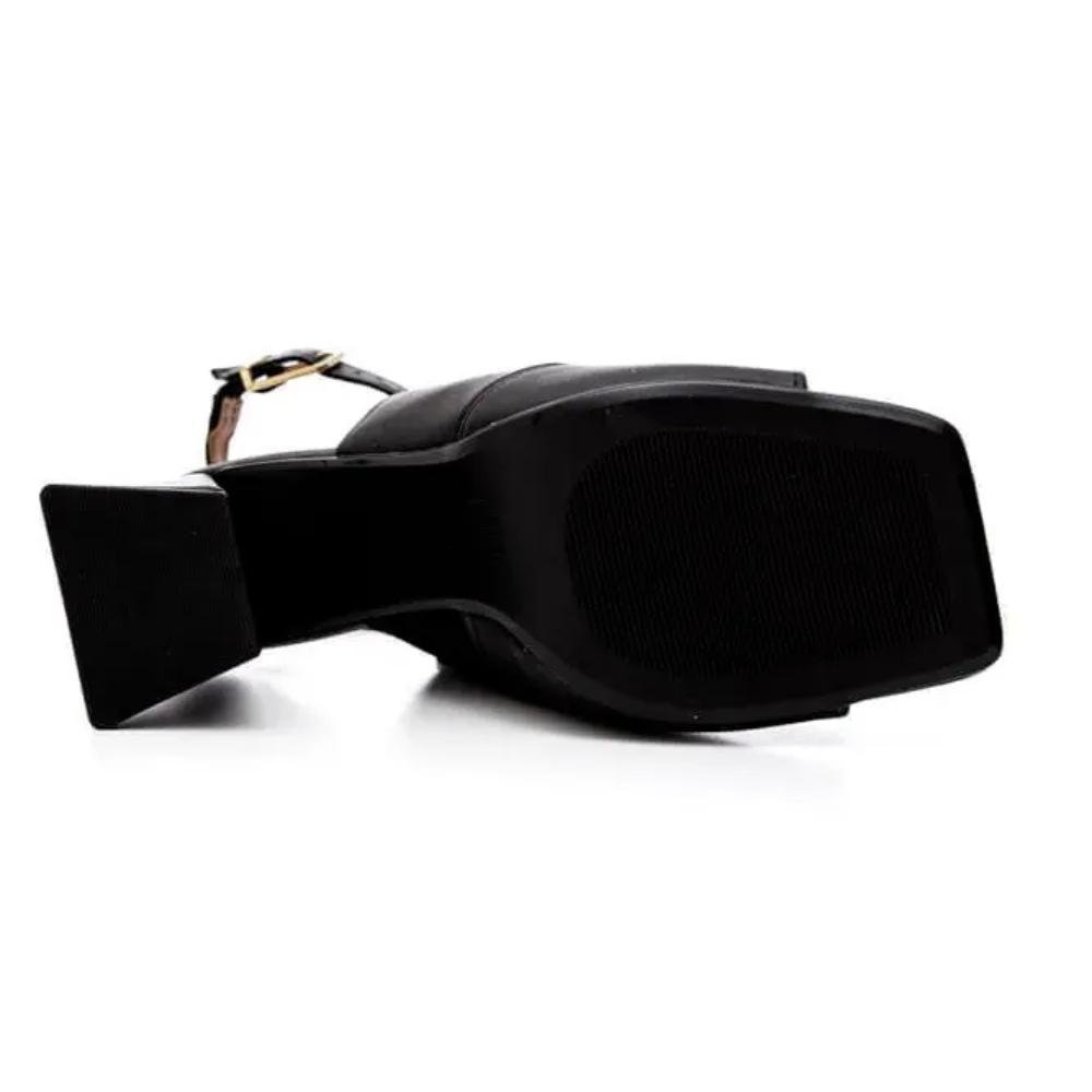 Sandália Salto Geométrico Vizzano Peep Toe Feminina Preto 4